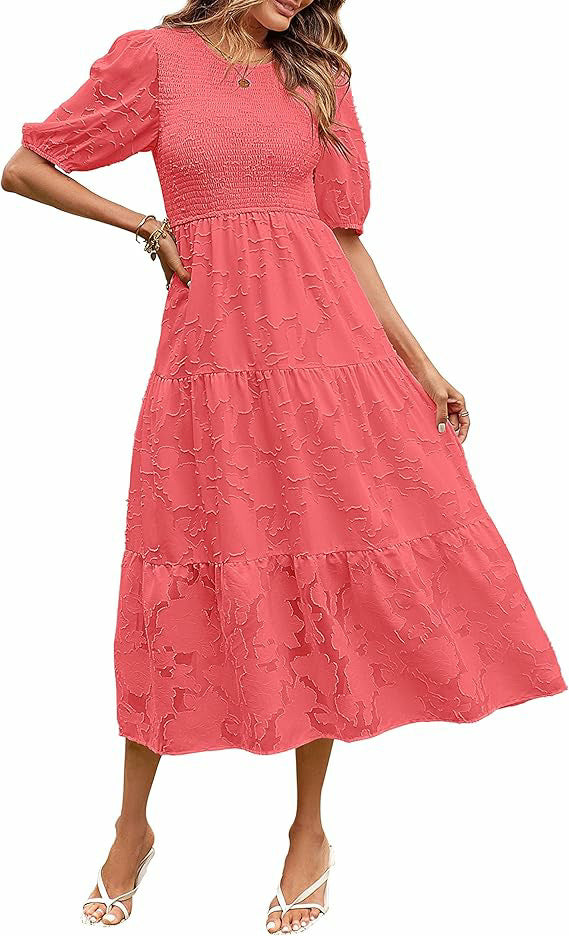 Élégance Florale Robe d'Été en Dentelle