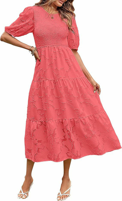 Élégance Florale Robe d'Été en Dentelle