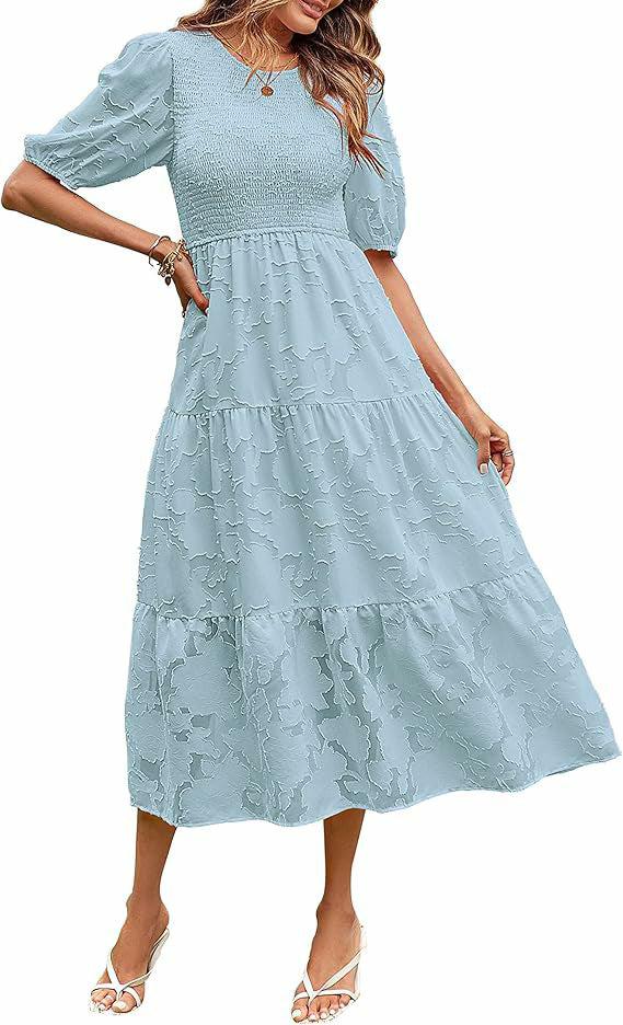 Élégance Florale Robe d'Été en Dentelle