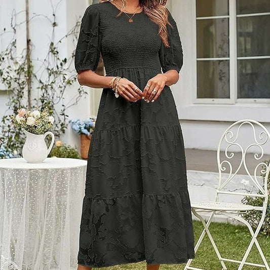 Élégance Florale Robe d'Été en Dentelle