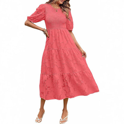 Élégance Florale Robe d'Été en Dentelle