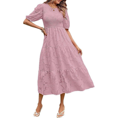 Élégance Florale Robe d'Été en Dentelle